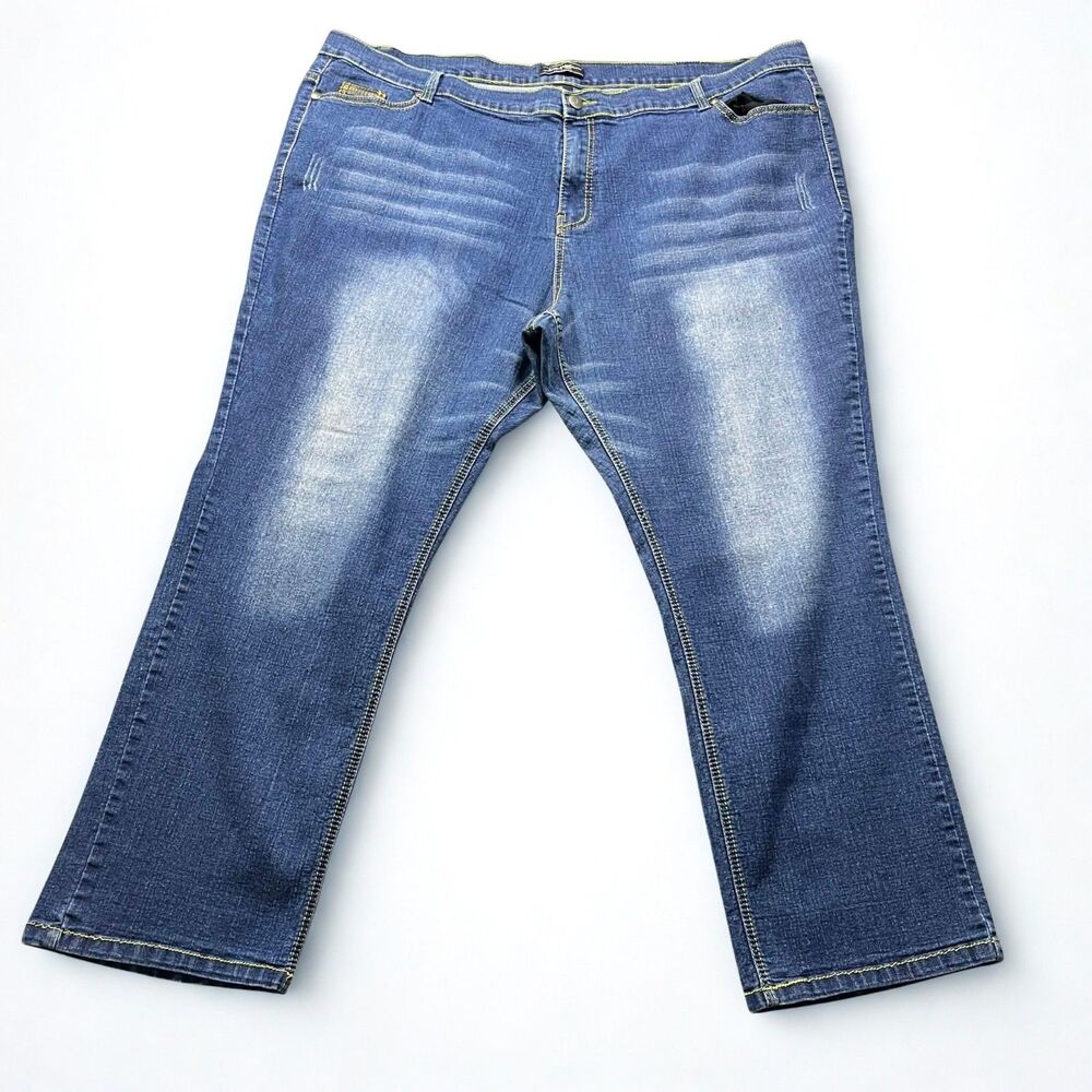 Jamie Nicole Jeans Women 28 Straight Leg Medium Wash Stretch Denim Plus Size